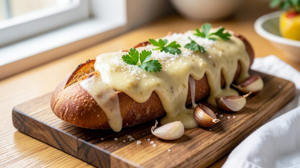 Alfredo Garlic Bread Recipe: Buttery Garlic Sauce That Crispy Up Perfectly