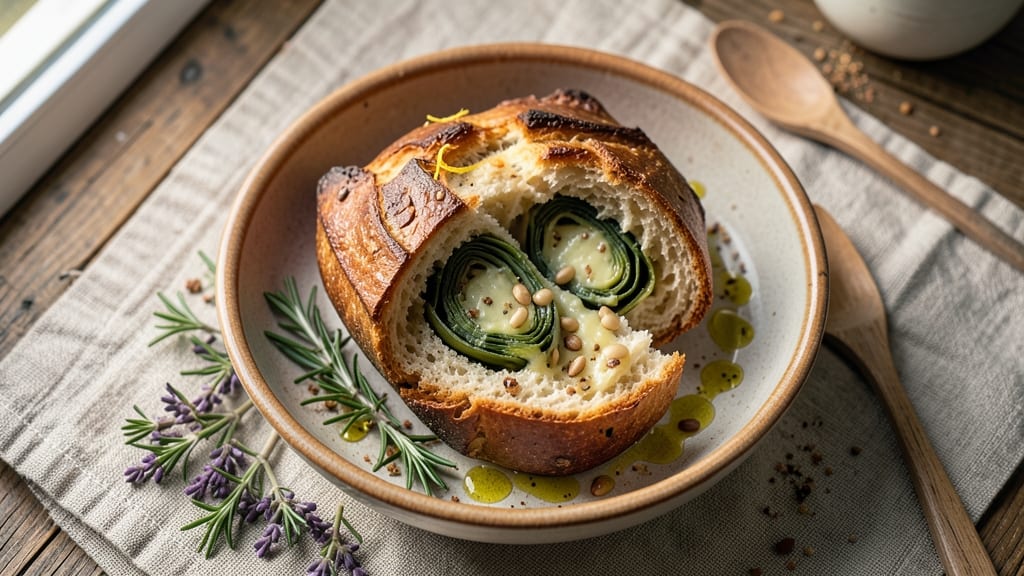 Artichoke Stuffed Bread Recipe: Herb-Infused Crust With Gooey Cheese Center