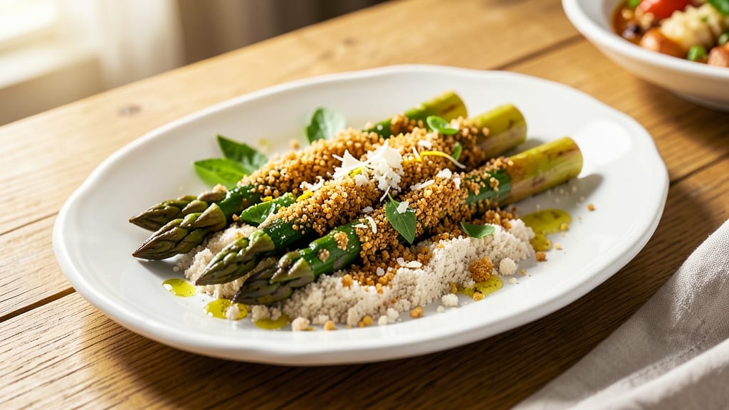 Asparagus with Bread Crumbs Recipe: Crispy Roasted Stems and Golden Crunch Topping
