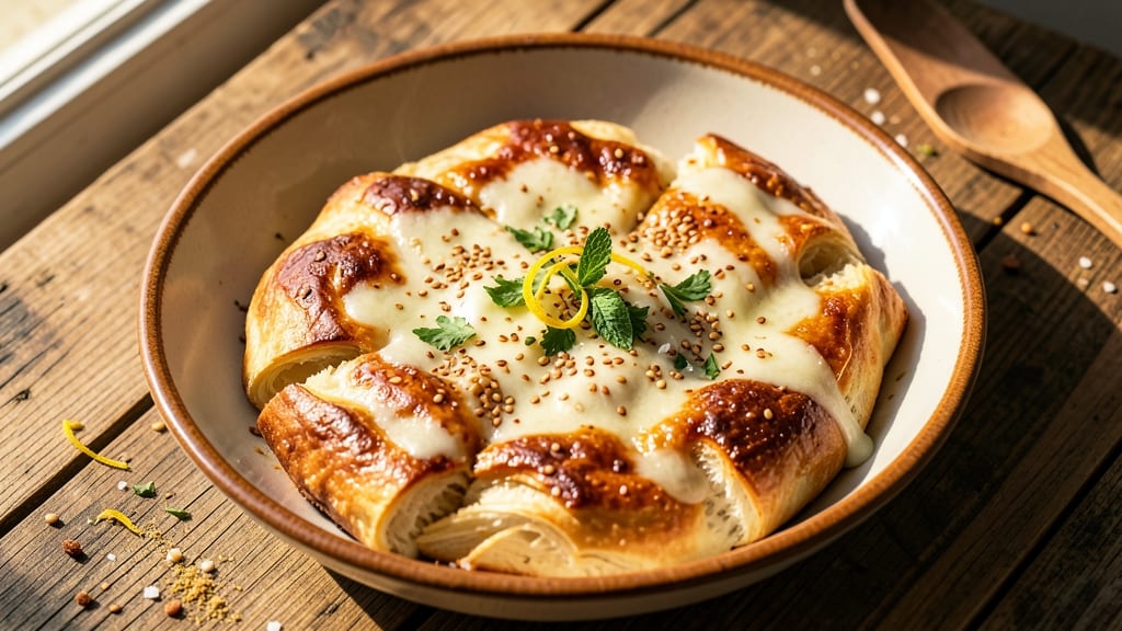 Arabic Cheese Bread Recipe: Za'atar-Spiced Crust With Melty Feta Layers